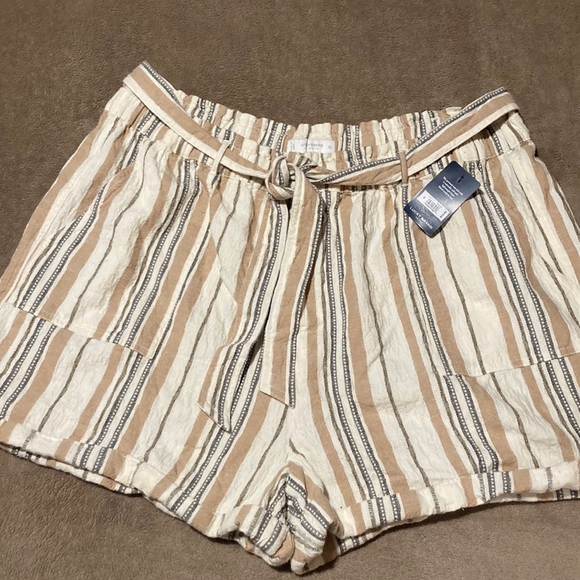 Lucky Brand Pants - Lucky Brand Striped Paperbag Shorts